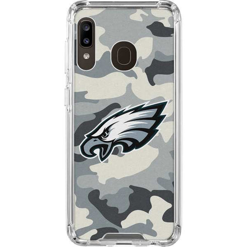 NFL Philadelphia Eagles Camo Galaxy A30 Clear Case
