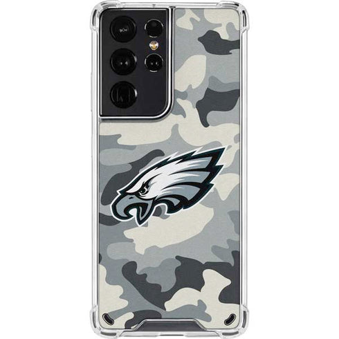 NFL Philadelphia Eagles Camo Galaxy S21 Ultra 5G Clear Case