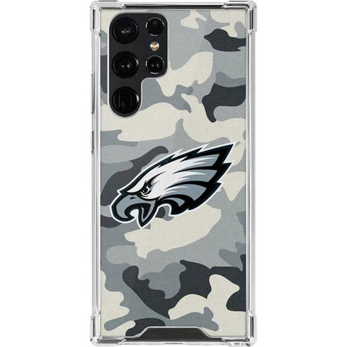 NFL Philadelphia Eagles Camo Galaxy S22 Ultra Clear Case