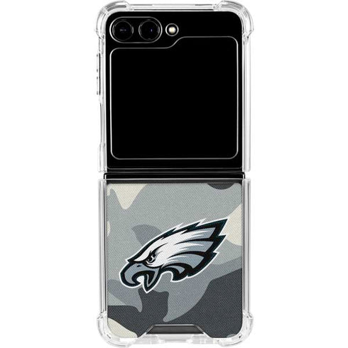 NFL Philadelphia Eagles Camo Galaxy Z Flip5 5G Clear Case