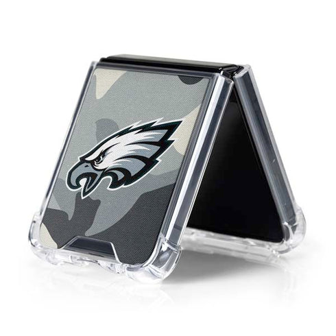 NFL Philadelphia Eagles Camo Galaxy Z Flip5 5G Clear Case