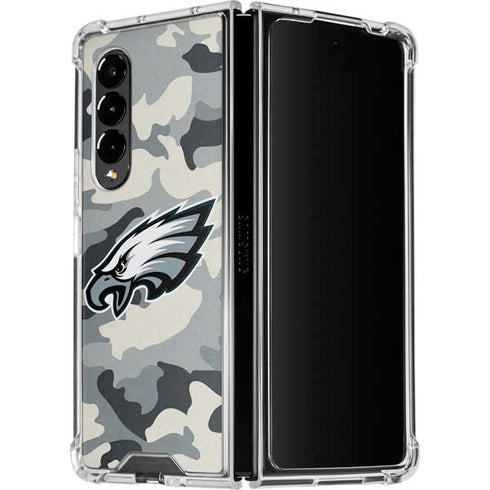 NFL Philadelphia Eagles Camo Galaxy Z Fold4 5G Clear Case