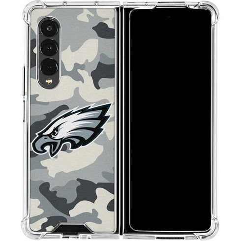 NFL Philadelphia Eagles Camo Galaxy Z Fold4 5G Clear Case