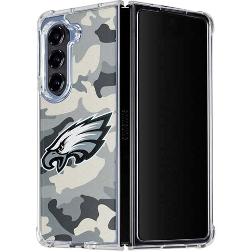 NFL Philadelphia Eagles Camo Galaxy Z Fold5 5G Clear Case