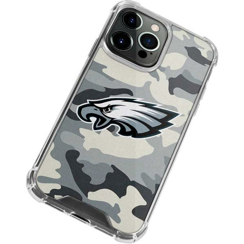 NFL Philadelphia Eagles Camo iPhone 15 Pro Clear Case