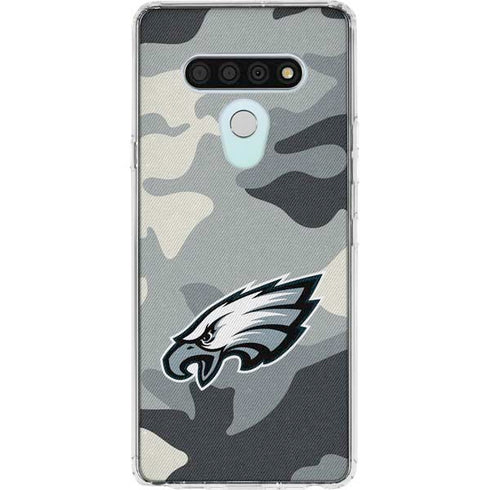 NFL Philadelphia Eagles Camo LG Stylo 6 Clear Case