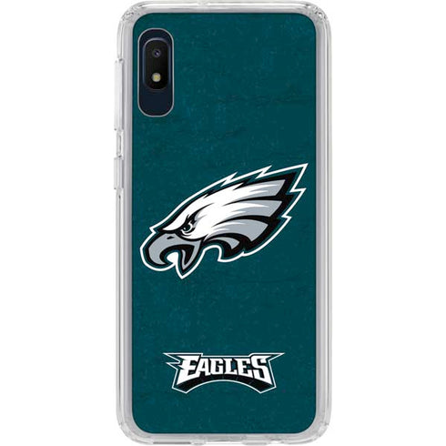 NFL Philadelphia Eagles Distressed Galaxy A10e Clear Case
