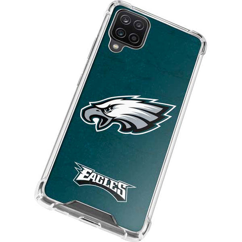 NFL Philadelphia Eagles Distressed Galaxy A12 Clear Case