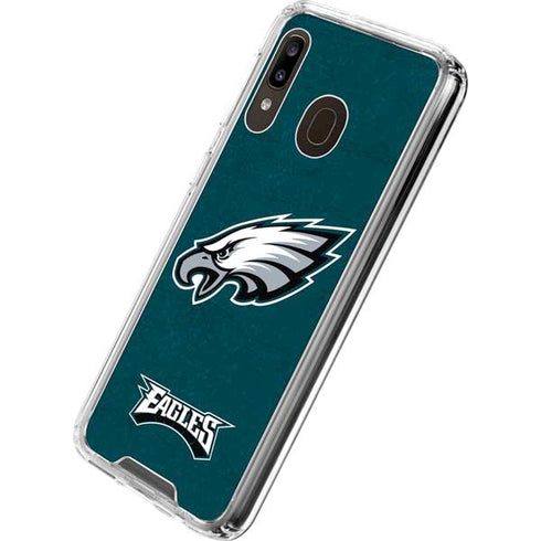 NFL Philadelphia Eagles Distressed Galaxy A30 Clear Case