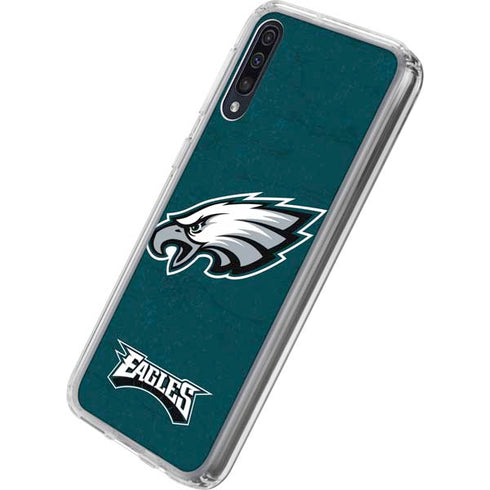 NFL Philadelphia Eagles Distressed Galaxy A50 Clear Case