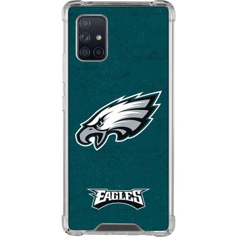 NFL Philadelphia Eagles Distressed Galaxy A71 5G Clear Case