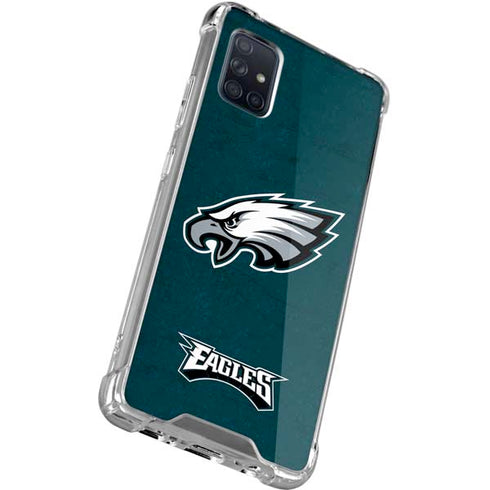 NFL Philadelphia Eagles Distressed Galaxy A71 5G Clear Case