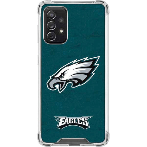 NFL Philadelphia Eagles Distressed Galaxy A72 5G Clear Case