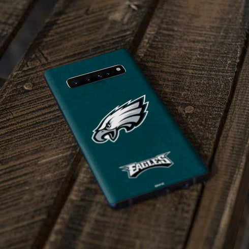 NFL Philadelphia Eagles Distressed Galaxy S10 Plus Skin