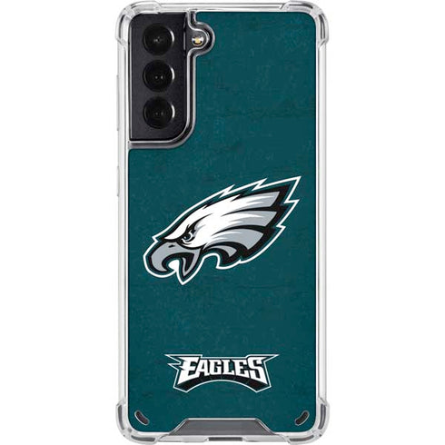NFL Philadelphia Eagles Distressed Galaxy S21 5G Clear Case