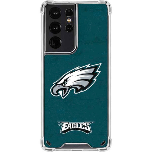 NFL Philadelphia Eagles Distressed Galaxy S21 Ultra 5G Clear Case