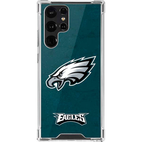 NFL Philadelphia Eagles Distressed Galaxy S22 Ultra Clear Case