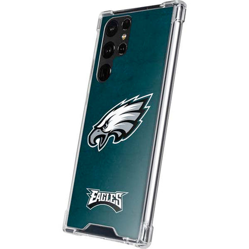 NFL Philadelphia Eagles Distressed Galaxy S22 Ultra Clear Case