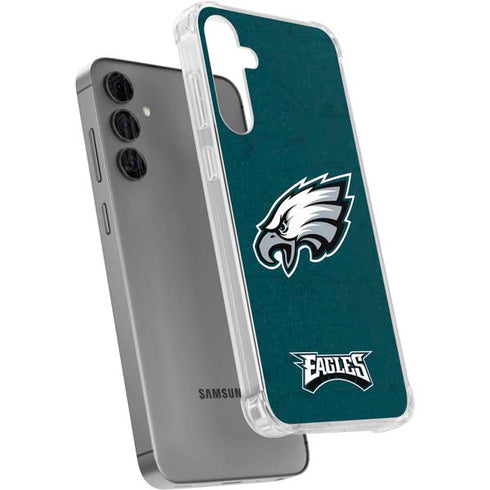 NFL Philadelphia Eagles Distressed Galaxy S24 Plus Clear Case