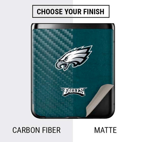 NFL Philadelphia Eagles Distressed Galaxy Z Flip Skin