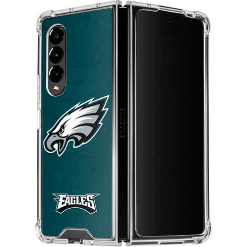 NFL Philadelphia Eagles Distressed Galaxy Z Fold4 5G Clear Case