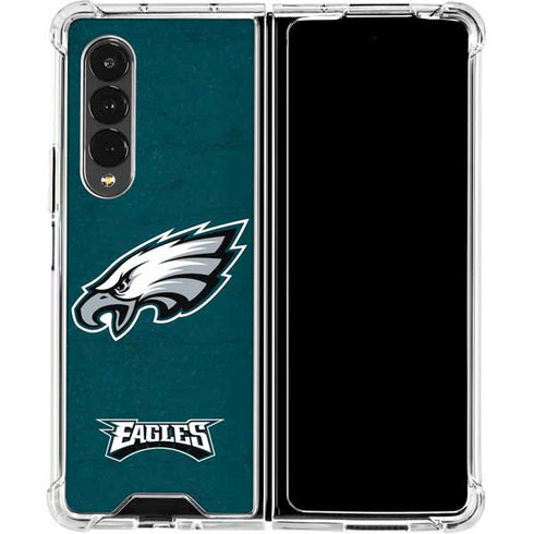 NFL Philadelphia Eagles Distressed Galaxy Z Fold4 5G Clear Case