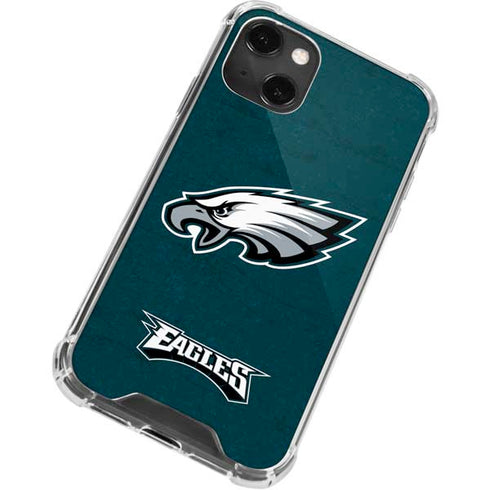 NFL Philadelphia Eagles Distressed iPhone 13 Mini Clear Case