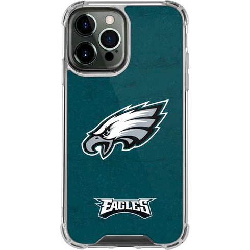 NFL Philadelphia Eagles Distressed iPhone 13 Pro Max Clear Case