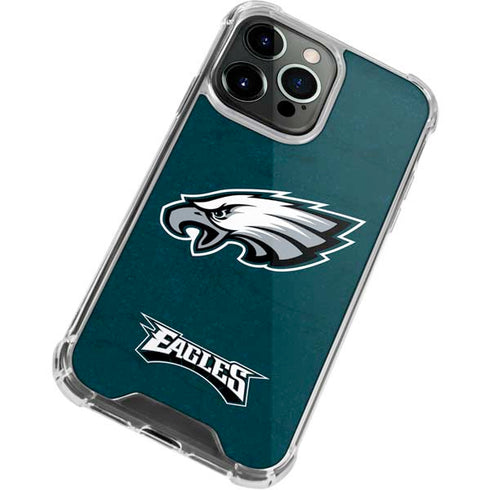 NFL Philadelphia Eagles Distressed iPhone 13 Pro Max Clear Case