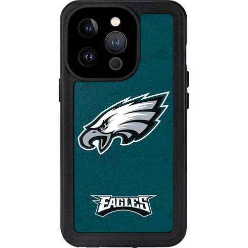 NFL Philadelphia Eagles Distressed iPhone 14 Pro Waterproof Case