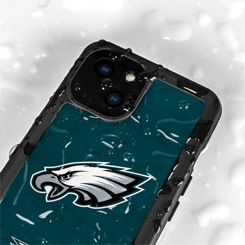 NFL Philadelphia Eagles Distressed iPhone 15 Waterproof Case