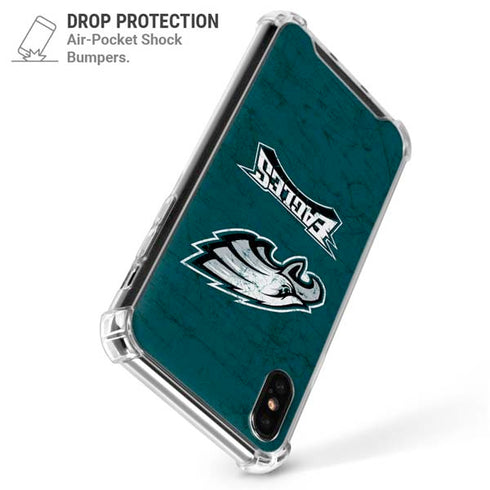 NFL Philadelphia Eagles Distressed iPhone XS Max Clear Case