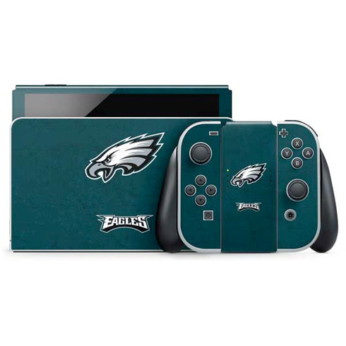 NFL Philadelphia Eagles Distressed Nintendo Switch OLED (2021) Skin