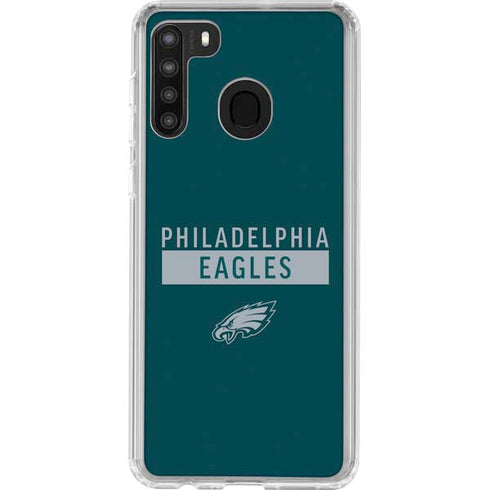 NFL Philadelphia Eagles Green Performance Series Galaxy A21 Clear Case