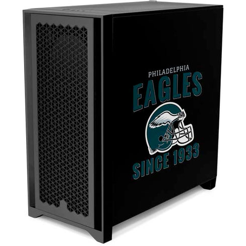 NFL Philadelphia Eagles Helmet Corsair 4000D Tempered Glass Mid-Tower ATX Case Skin