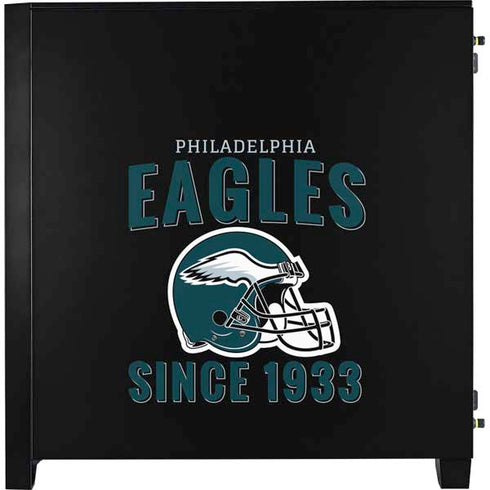 NFL Philadelphia Eagles Helmet Corsair 4000D Tempered Glass Mid-Tower ATX Case Skin