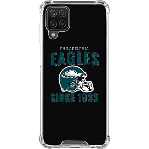 NFL Philadelphia Eagles Helmet Galaxy A12 Clear Case