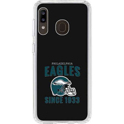 NFL Philadelphia Eagles Helmet Galaxy A20 Clear Case