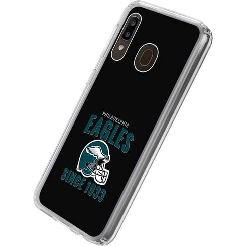 NFL Philadelphia Eagles Helmet Galaxy A20 Clear Case