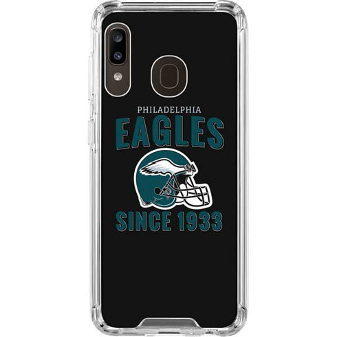 NFL Philadelphia Eagles Helmet Galaxy A30 Clear Case