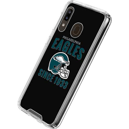 NFL Philadelphia Eagles Helmet Galaxy A30 Clear Case