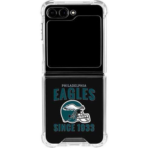 NFL Philadelphia Eagles Helmet Galaxy Z Flip5 5G Clear Case
