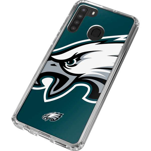 NFL Philadelphia Eagles Large Logo Galaxy A21 Clear Case