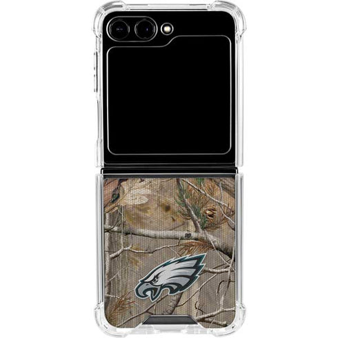 NFL Philadelphia Eagles Realtree AP Camo Galaxy Z Flip5 5G Clear Case