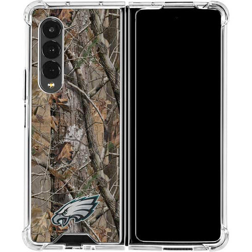 NFL Philadelphia Eagles Realtree AP Camo Galaxy Z Fold4 5G Clear Case