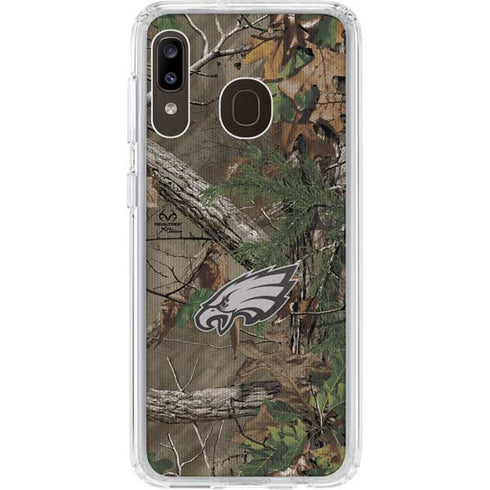 NFL Philadelphia Eagles Realtree Xtra Green Camo Galaxy A20 Clear Case