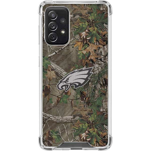 NFL Philadelphia Eagles Realtree Xtra Green Camo Galaxy A72 5G Clear Case
