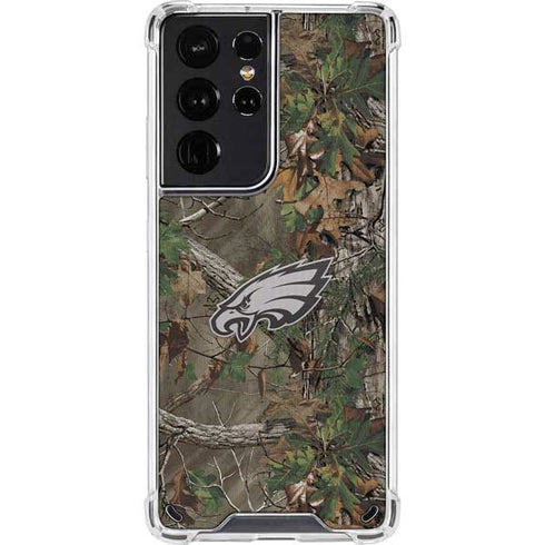 NFL Philadelphia Eagles Realtree Xtra Green Camo Galaxy S21 Ultra 5G Clear Case