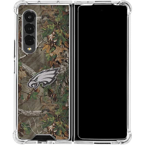 NFL Philadelphia Eagles Realtree Xtra Green Camo Galaxy Z Fold4 5G Clear Case