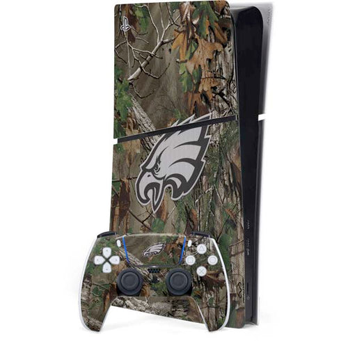 NFL Philadelphia Eagles Realtree Xtra Green Camo PS5 Slim Digital Edition Console Skin